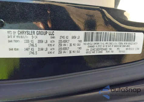 2015 Chrysler Town & Country Touring from USA, damaged, VIN 2C4RC1BG5FR554065